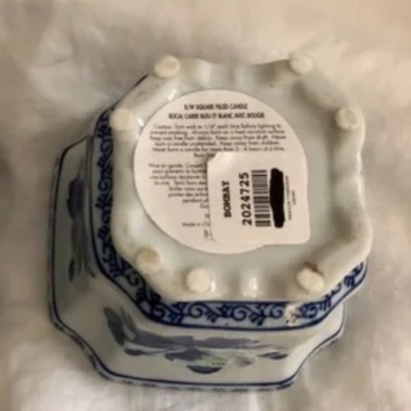 Chinoiserie mini cachepot plant pot with unscented candles inside unused Bombay - Picture 3 of 7